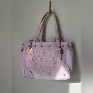 Viral Juicy Couture juicy take lilac Quilted daydreamer Tote Bag